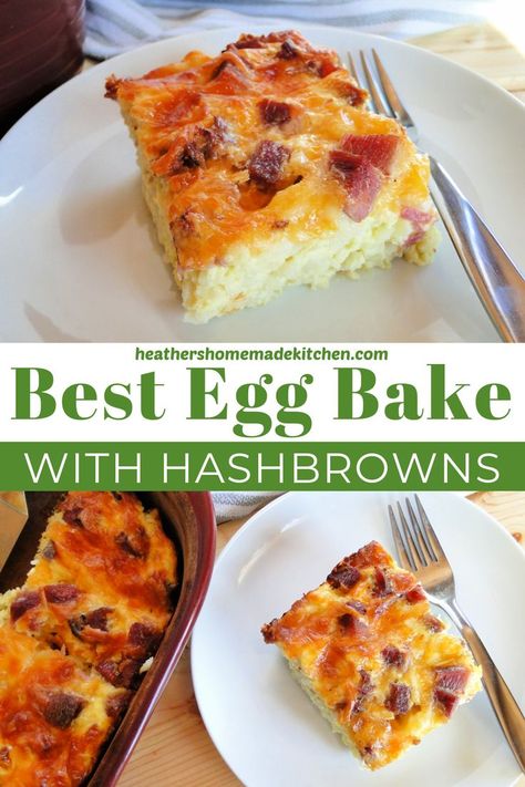 Easy Egg Bake For A Crowd, Easy Brunch Dish, Breakfast Bake For A Crowd, Easy Egg Bake 3 Ingredients, Best Egg Bake Recipe, Easy Egg Bake Casserole, Small Batch Breakfast Casserole, Breakfast Bake With Hashbrowns, Easy Egg Bake With Hashbrowns