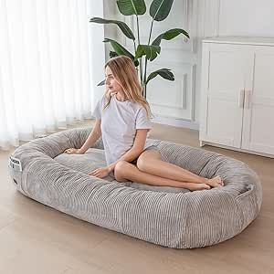 Giant Bean Bag Bed, Giant Bed, Giant Beds, Nap Bed, Giant Dog Beds, Giant Bean Bag, Human Dog Bed, Faux Fur Bean Bag, Fur Bean Bag