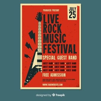 Live Music Poster Design, Music Poster Template, Live Music Poster, Music Branding, Rock Music Festival, Cover Layout, Concert Poster Design, Poster Template Free, Music Concert Posters