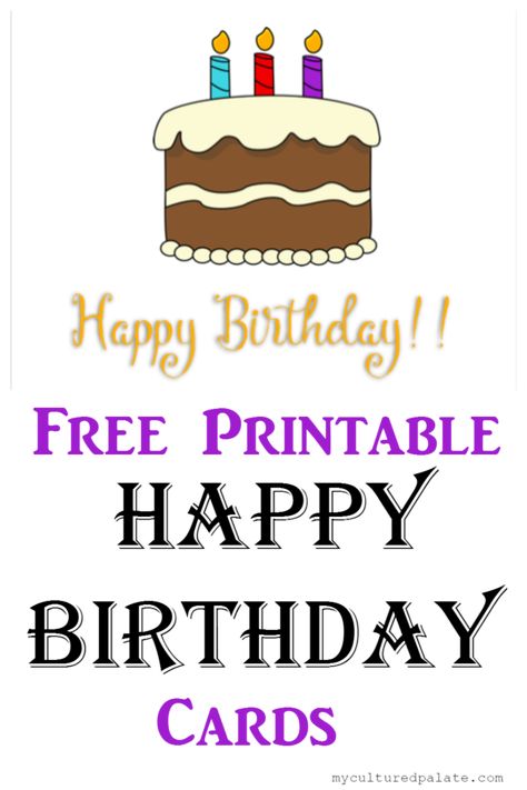 It is so easy to print your own cards! Now you can print your own Happy Birthday cards with these free printables in 6 different designs.. http://myculturedpalate.com/printables/free-printable-happy-birthday-cards/ Happy Birthday Free Printable, Birthday Cards Online, Friend Png, Birthday Card Template Free, Birthday Card With Photo, Birthday Cards To Print, Free Printable Birthday Cards, Birthday Card Online, Happy Birthday Cards Printable