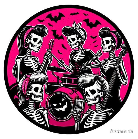 Rockabilly Halloween. Another new design on the FULL RANGE of products and clothing options #Rockabilly #vintage #retro #pinup #pinupstyle #rockabillygirl #Rockabillystyle #band #music #tshirt #skeleton #tshirtdesign fashion #1950s #pinup #band #music #halloween #design #goth #gothabilly #50s style #tshirtprinting 50s Halloween, Rockabilly Halloween, Skeleton Girl, 1950s Pinup, Music Tshirt, Back To School Art, Rockabilly Girl, Retro Pinup, Fashion 1950s