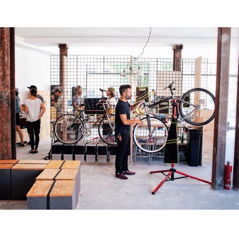 Bike repair in progress as a browsed through the @Levis pop-up Commuter Workspace in Williamsburg. #vsco #commuter Bike Repair Shop, Bike Repair, Repair Shop, Bike Shop, Tennis Racket, Work Space, Pop Up, Brooklyn, Levi's