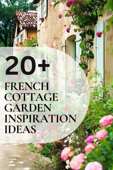 French cottage garden with a charming floral pathway. Potted Cottage Garden, Lush Cottage Garden, Modern French Country Garden, French Style Garden Landscaping, Formal Garden Layout, Cottage Garden Sitting Area, French Gardens Courtyard, Whimsical Cottage Garden, Cottage Style Garden Ideas