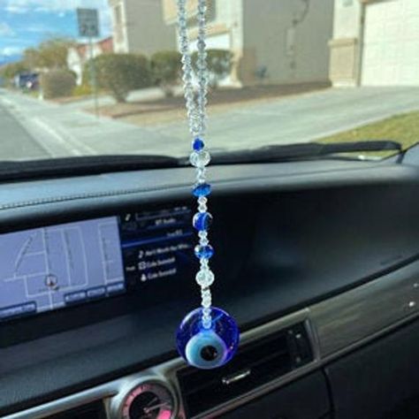 Evil Eye Car Accessories, Car Mirror Accessories Beads, Evil Eye Car Decor, Evil Eye Car Charm, Evil Eye Car Hanging, Car Trinkets, Bead Car Charm, Magic Objects, Car Suncatcher