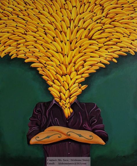 Bananas Banana Painting, Oil Paintings On Canvas, Banana Art, Paintings On Canvas, Artwork Pictures, Art Brushes, Pictures To Paint, Alibaba Group, Oil Paintings