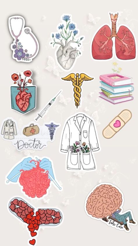 Nursing Stickers Aesthetic, Nursing Stickers Free Printable, Cute Medical Stickers, Doctor Stickers Printable, Medical Stickers Aesthetic, Pharmacy Art, Medical Artwork, رسم كاريكاتير, Gift Hacks