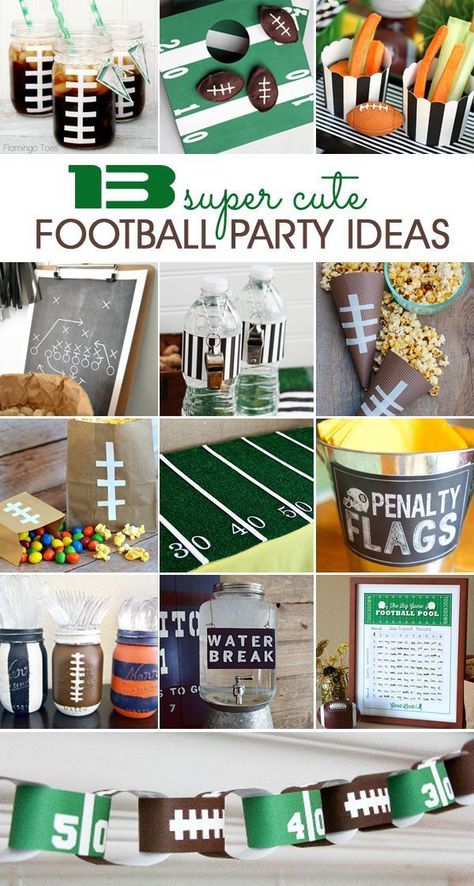 Are you hosting a Super Bowl party? These super cute football party ideas will make your Super Sunday party a huge success. #superbowl #superbowlparty #superbowlsnacks #superbowlfood Diy Super Bowl, Football Draft Party, Bowl Desserts, Super Bowl Party Ideas, Sandwich Vegetarian, Football Super Bowl, Football Banquet, Football Party Foods, Football Snacks