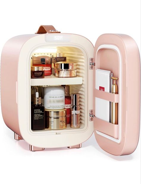 DEPAD Skincare Fridge, Professional Makeup Fridge with 2 Temperature Switches Skin Care Fridge, Pink Mini Fridge, Makeup Fridge, Skin Lightening Diy, Beauty Fridge, La Mer Moisturizing Cream, Skincare Fridge, Buy Skincare, Cosmetics Storage