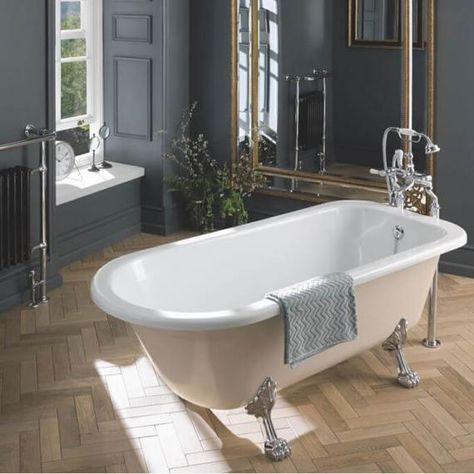 End Roll, Bath Paint, Slipper Bath, Double Ended Bath, Roll Top Bath, Bathtub Design, Farrow And Ball Paint, Standing Bath, Freestanding Bath