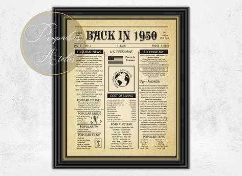 Back In 1987 Poster, Vintage Party Decorations, Newspaper Poster, Digital Newspaper, Vintage Newspaper, Journal Vintage, Vintage Birthday, Vintage Party, Birthday Printables