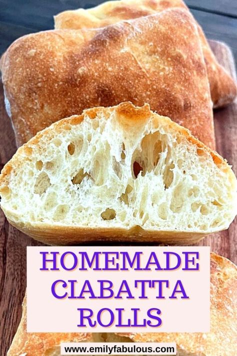 4 Hour Bread Recipe, Rustic Dinner Rolls Recipe, Ciabatta Bread Sticks, Ciabatta Bread Recipe For Bread Machine, Ciabatta Bread Machine Recipe, Ciabatta Rolls Recipe, Sandwich Roll Recipe, Ciabatta Recipe, Homemade Ciabatta