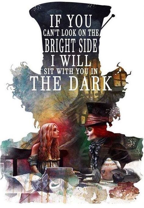 Look On The Bright Side, Alice And Wonderland Quotes, Wonderland Quotes, Quotes Thoughts, On The Bright Side, Quotes Disney, Disney Tattoos, Disney Memes, Film Tv