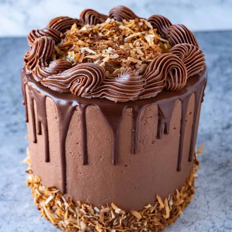 German Chocolate Drip Cake, 6 Inch German Chocolate Cake, Moist German Chocolate Cake From Scratch, German Chocolate Cakes, 6in Cake, German Chocolate Cake Frosting, Easy Lemon Cake Recipe, German Chocolate Frosting, German Chocolate Cookies