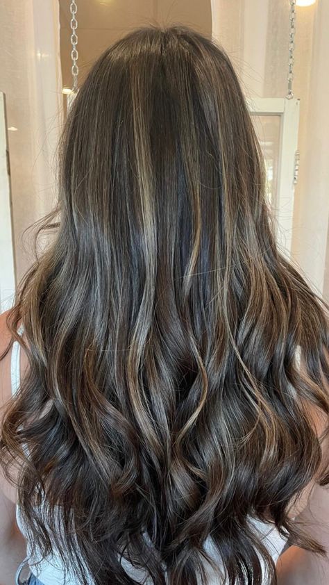 Lighter Highlights On Dark Hair, Dark Highlights On Blonde Hair Ash Brown, Balayage, Highlights Brown Hair First Time, Small Hair Highlights, Dark Lowlights For Light Brown Hair, Dark Brown Hair With Hazelnut Highlights, Subtle Dark Hair Highlights, Little Bit Of Highlights In Brown Hair