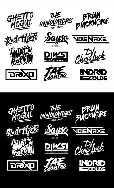 Welcome to our Creative typography,band music DJ modern minimalist logo design service. I can offer the right Logo design for your business/organization which will help promote your business to future success. Lyrics Logo Design, Festival Logos Design, Hip Hop Typography, Hip Hop Logo Design, Band Logo Ideas, Band Names Ideas, Hip Hop Font, Dj Logo Design, Rap Logo