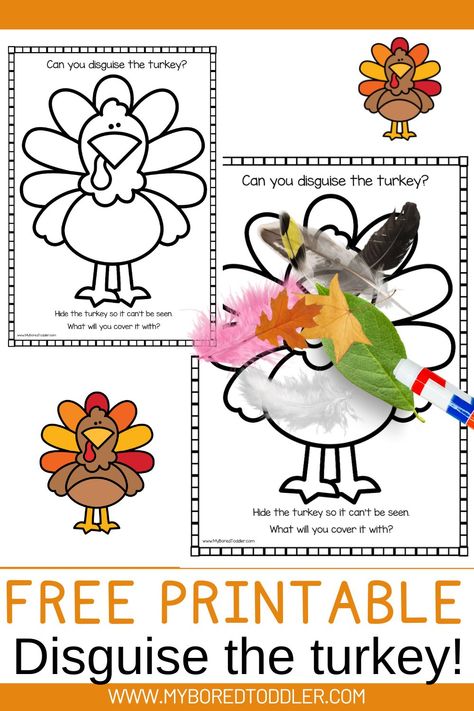 Preschool Disguise A Turkey, Turkey Disguise Project Preschool, Thanksgiving Craft Ideas For Preschoolers, Free Disguise A Turkey Printable, Turkey Trouble Disguise Template, Preschool Activities For November, November Preschool Themes Ideas, Disguise A Turkey Preschool, Thanksgiving Ideas Preschool