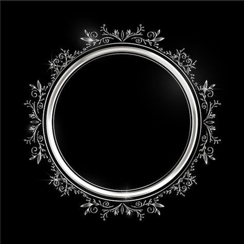 Logo Border, Silver Logo Design, Dark Frame Background, Black And Silver Template, Logo Frame, Logo Background Design Black, Profile Frame, Circle Frame, Frame Border Design Aesthetic Black