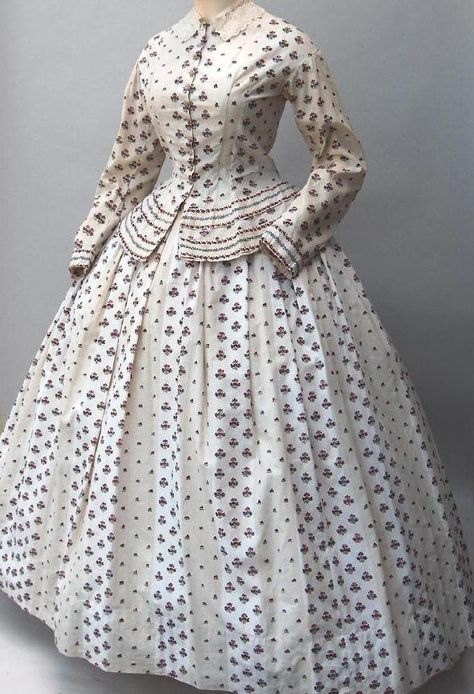 Found on eBay.  Labeled 1850's Walking Dress 1850 Dress, 1850s Dress, 1850s Fashion, Walking Dress, 1860 Fashion, 19th Century Clothing, 1800s Fashion, Dress History, 19th Century Fashion