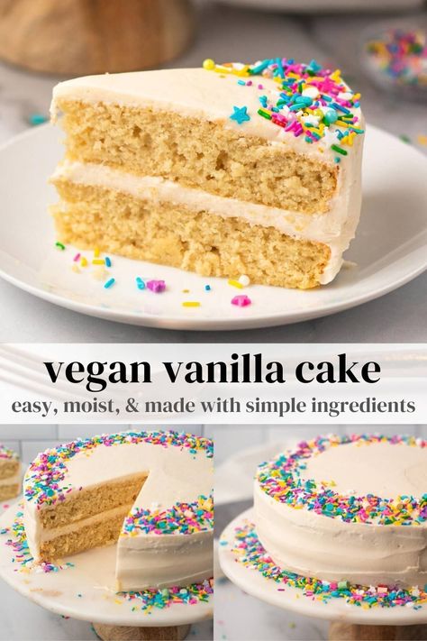 Dairy Free Cake Recipe, Dairy Free Buttercream, Vegan Buttercream Frosting, Vegan Vanilla Cake, Egg Free Cakes, Vegan Buttercream, Vegan Birthday Cake, Dairy Free Treats, Vegan Baking Recipes