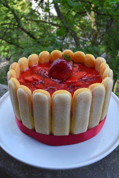 Charlotte Russe Cake Recipe, Strawberry Charlotte Russe Cake, Strawberry Charlotte Cake Recipe, Charlotte Russe Dessert Recipe, Charlotte Russe Dessert, Charlotte Cakes, Sjokolade Koek, Charlotte Russe Cake, Rhubarb Mousse