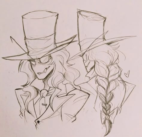 Top Hat Character Art, Top Hats Drawing, Hats Drawing Reference, Hat Drawing Reference, Top Hat Drawing, Drawing Hats, Hat Drawing, Arte Inspo, Concept Art Drawing