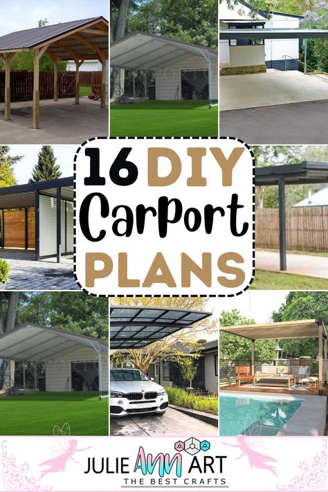 DIY Carport Plans 1 Diy Carport Attached To House, Metal Carport Ideas Attached To House, Diy Car Port Attached To House, Add Carport To Front Of House, Freestanding Carport Ideas, Carport Post Ideas, Backyard Carport Ideas, Adding A Carport To Front Of House, Driveway Car Cover Ideas