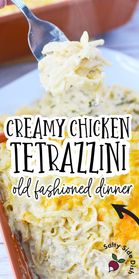 pin for cheesy chicken tetrazzini Creamy Chicken Tettrazini, Chicken Tetrazzini With Velveeta, Post Surgery Meals Dinners, Easy Chicken Tetrazzini Recipes, Chicken Tetrazzini Recipes Easy, Chicken Terrizani Casserole, Chicken Tretazzini Recipe, Crockpot Chicken Tetrazzini, Chicken Tetrazzini Easy