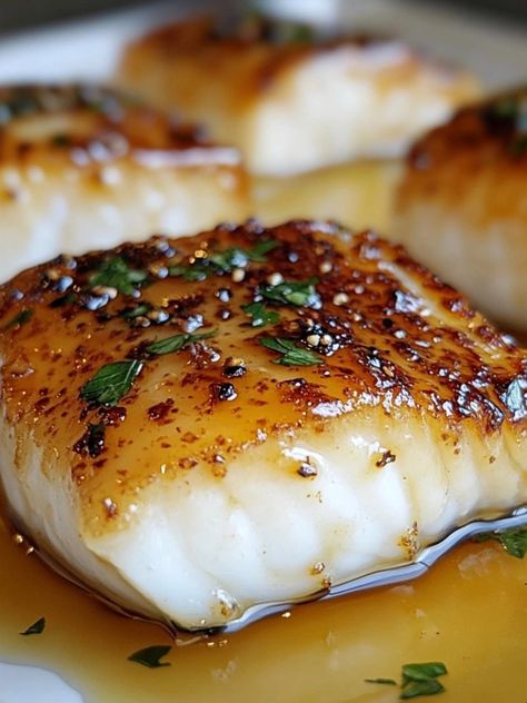 Chilean Sea Bass with Honey Dijon Glaze Pesto Sea Bass Recipes, Ina Garten Chilean Sea Bass Recipe, Best Chilean Sea Bass Recipe, Sea Bass Sauce Recipe, Miso Glazed Chilean Sea Bass Recipe, Stripped Bass Recipes, Sable Fish Recipes, Baked Sea Bass Recipes, Seabass Fillet Recipe