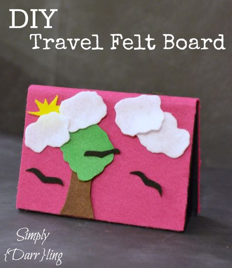 This travel felt board is a simple project that can create hours of entertainment and imagination. Felt Board Diy, Travel Felt Board, Felt Busy Bag, Felt Board Ideas, Felt Activity Board, Diy Felt Board, Toddler Vacation, In The Plane, Travel Book Diy