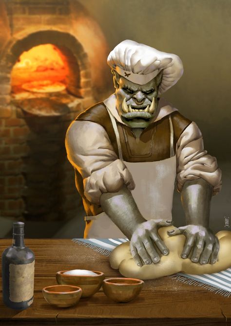 Dnd Cook, Tavern Keeper, Dnd Orc, Heroic Fantasy, Dungeons And Dragons Game, Dark Rose, Fantasy Races, Dungeons And Dragons Characters, Dnd Art