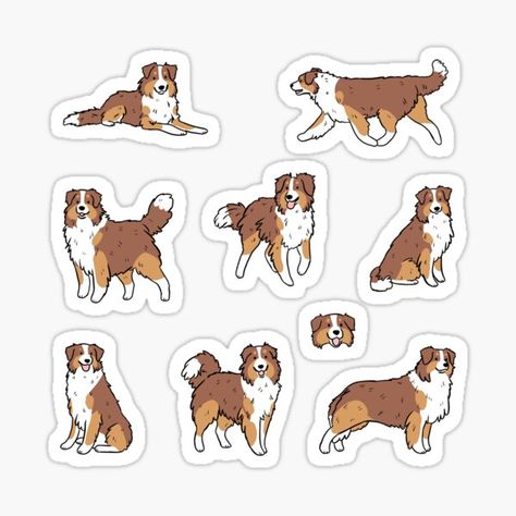 Australian Shepherd Clipart, Australian Shepherd Cute, Aussie Shepherd Puppy, Cute Dog Drawing, Bully Breeds Dogs, Aussie Shepherd, Aussie Dogs, Australian Shepherd Dogs, Dog Illustration