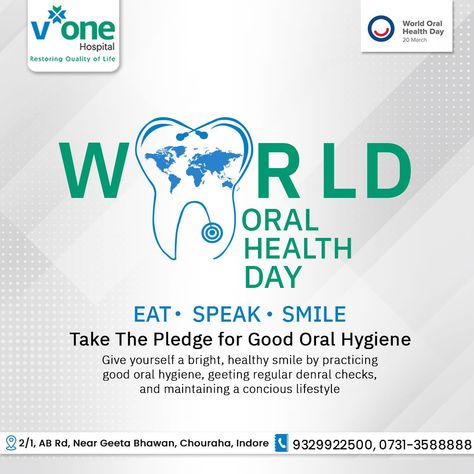 #WorldOralHealthDay #oralhealthday #oralhealth #smile #March #20march #dentalcare #dentalhealth #dentalhealthcare #Vonehospital #Multispecialityhospital #Hospitals #indore #indorediaries World Oral Health Day, World Heart Day, Digital Advertising Design, Dental Design, The Dentist, Heart Day, Dental Problems, Health Day, Healthy Smile