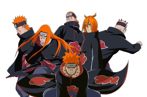 Six Paths of Pain render [Naruto OL] by maxiuchiha22 on DeviantArt Six Paths Of Pain, Akatsuki Clan, The Akatsuki, Hidan And Kakuzu, Naruto Mobile, Pain Naruto, Naruto Vs, Kyoto Animation, Naruto Drawings