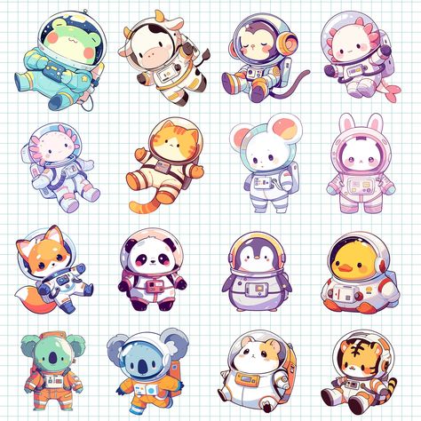 Astronaut Animals, Animal Astronaut, Helmet Illustration, Astronaut Clipart, Chi Bi, Space Bunnies, Astronaut Illustration, Astronaut Cartoon, Astronaut Helmet