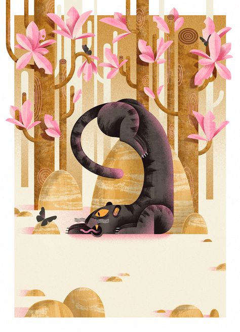 PANTHER on Behance Panther Illustration, Panther Animal, Behance Illustration, Panther Art, Animals Illustration, Grafic Design, Illustration Digital, Cute Easy Drawings, Illustrations And Posters