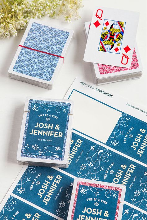 Wedding Deck Of Cards, Playing Cards Wedding, Personalized Deck Of Cards, Wedding Favor Ideas, Custom Playing Cards, Two Of A Kind, Wedding Activities, Future Wedding Plans, Favor Ideas