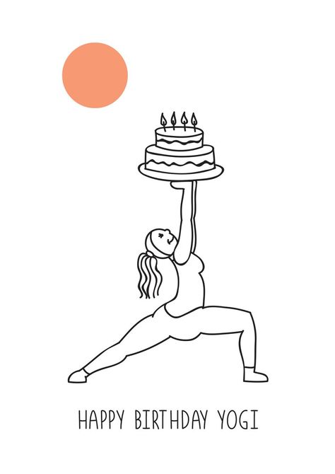 Happy Birthday Yoga, Birthday Yoga, Yoga Christmas, Yoga Party, Girl Birthday Cards, Bday Cards, Birthday Cards Diy, Happy B Day, Yoga Girl