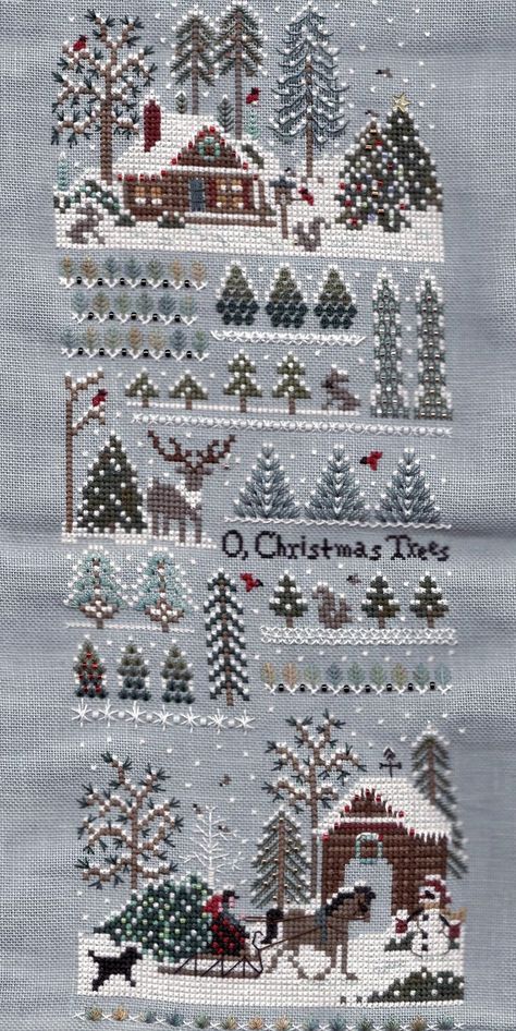 Xmas Cross Stitch, Cross Stitch Christmas, Hama Bead, Winter Cross Stitch, Stitch Christmas, Cross Stitch Samplers, Cross Stitch Patterns Christmas, Christmas Tree Farm, Christmas Embroidery