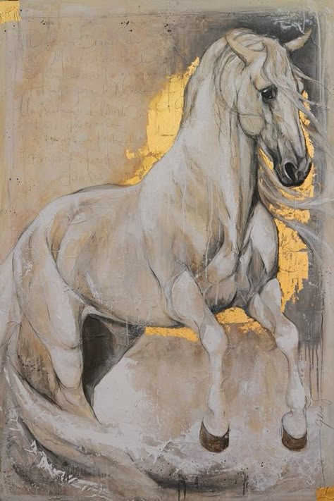 Yeguada Aimaran - Our Stallions Painting Acrylic Ideas, Arabian Horse Art, Horse Canvas Painting, Horse Art Drawing, Gold Art Painting, Acrylic Ideas, Abstract Horse, Horse Artwork, Horse Drawings