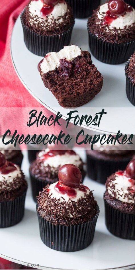 Keto Desserts over age 50 you need to try 💯 Chocolate Cupcakes With Cream Cheese, Black Forest Cheesecake, Cupcake Cream, Whipped Cream Cheese Frosting, Cupcakes With Cream Cheese Frosting, Cheesecake Cupcakes, Black Forest Cake, Cupcake Flavors, Forest Cake