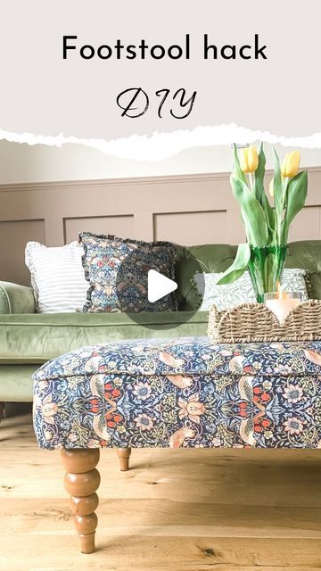 Helen Hall | Home interior and DIY on Instagram: "FOOTSTOOL HACK DIY…

When I really want something but don’t like the price tag, I generally figure out a way to make it myself. I wanted a new footstool to go with my lovely new sofa, but one like this in bespoke fabric would have cost me over £500. Hmmm not so keen on that! Then it dawned on me that the lid of our old pouffe could be used to create exactly what I wanted! In my case I used a pouffe lid, but this can also be achieved by simply placing a thick piece of foam on wood/MDF. Make sure your base is deep enough for your leg screws, and it’ll be fine! I tried two different feet attachments - the first set were wobbly but the second set, from @amazonuk, make the feet solid as a rock. The last thing you want is wobbly feet, and I can c Diy Footstool, Stool Makeover, New Sofa, Stool Covers, Upholstered Stool, To My Parents, Very Grateful, Hacks Diy, Furniture Makeover Diy