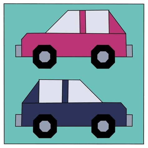 Free Car Quilt Block - Always Expect Moore Car Quilt Pattern Free, Car Quilt Block Pattern Free, Car Quilt Pattern, Car Quilt, House Quilt Patterns, Farm Kids, Quilting Designs Patterns, Quilt Block Patterns Free, Easy Quilt