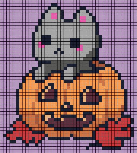 Halloween Cat Pixel Art, Cute Halloween Pixel Art, Pixel Art Pattern Simple, Pixel Art Ideas Halloween, Halloween Pixel Grid, Pixel Halloween Art, Wednesday Pixel Art, Bat Pixel Art, Halloween Pixel Art Grid