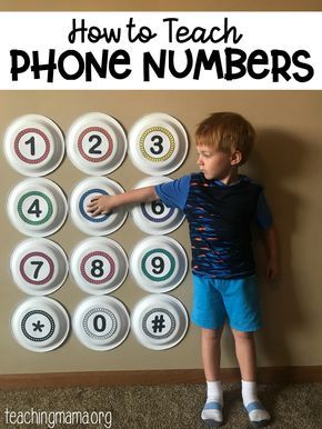 How to Teach Phone Numbers - a fun hands-on way to teach children how to dial important phone numbers. Preschool At Home, Preschool Lessons, Kids Learning Activities, Toddler Learning Activities, Preschool Learning Activities, Homeschool Preschool, Preschool Math, Preschool Classroom, Preschool Fun