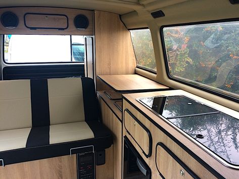 Westfalia interiors - VW camper interiors Westfalia Interior, T4 Camper Interior Ideas, Combi Vw T2, Vw Interior, Vw T3 Camper, Vw Bus Interior, Volkswagen Interior, Vw T3 Syncro, Volkswagen Westfalia