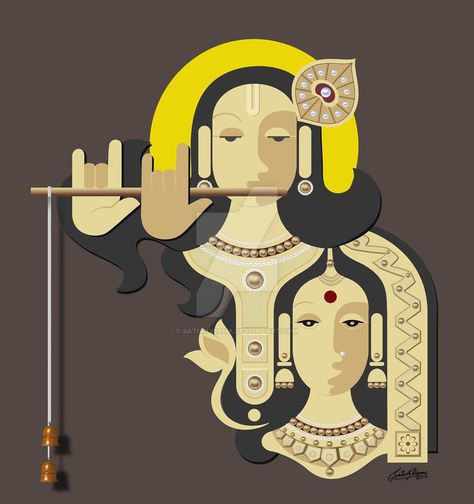 Radha Krishna, created in photoshop Arte Folk, Indian Painting, Hinduism Art, Paintings Abstract, Indian Folk Art, Krishna Radha, Geometric Art Prints, Krishna Painting, Indian Paintings