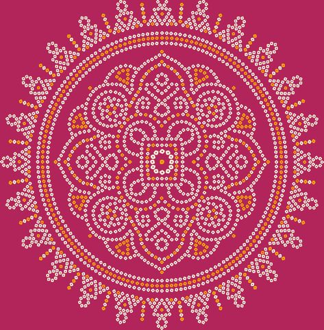 Bandhani Background, Bandhani Designs Pattern, Badhani Design, Chunri Border, Chunri Motifs, Bandhani Border, Chunri Design, Bandhani Design, Digital Kurti