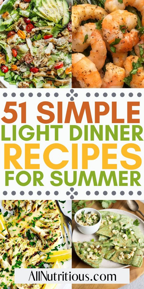 If you’re looking for easy dinner recipes that are both healthy and delicious, look no further. These dinner meal ideas are both light and filling, making them great for any occasion. Enjoy these easy dishes in your meal plan all summer long! Light Easy Meals Dinners, Good Healthy Pasta Recipes, Light Make Ahead Dinners, Light Summer Dinners Healthy, Light And Filling Meals, Easy Dinners For Hot Summer Nights, Light Refreshing Dinner, Easy Light Recipes, Healthy August Dinner Recipes