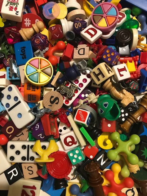 100 Vintage and New Board Game Pieces and Parts from Classic Family Games by ObjectsFoundArt on Etsy Vintage Board Game, Board Game Pieces, Sea Wallpaper, Vintage Board Games, New Board, Maximalism, Game Pieces, Classic Games, Game Night