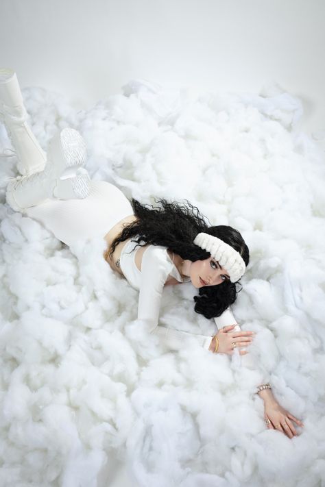 Snow themed Fake Snow Photoshoot, Winter Themed Photoshoot, Snowy Photoshoot, Modeling Shoot, Themed Photoshoot, Snow Clouds, Sweet 16 Photos, Cloud Theme, Snow Photoshoot